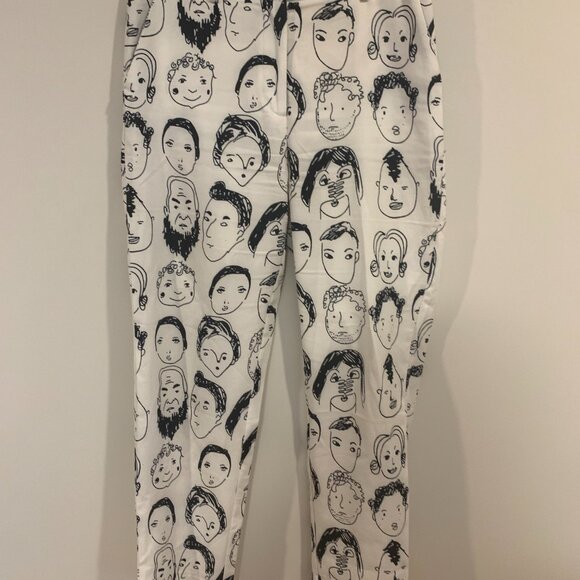 High Waisted Shekou Face Print Trousers - Picture 3 of 4